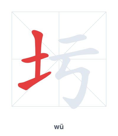 Pratica dell'ordine dei tratti per 圬 - wū