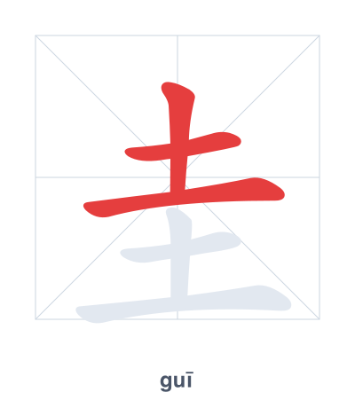 Pratica dell'ordine dei tratti per 圭 - guī