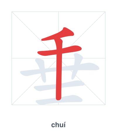 Pratica dell'ordine dei tratti per 垂 - chuí