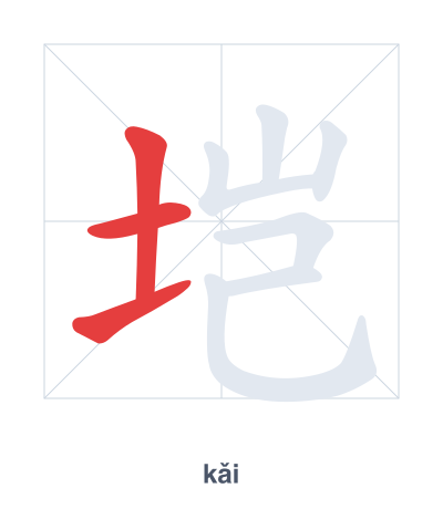 Pratica dell'ordine dei tratti per 垲 - kǎi