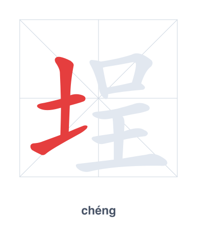 Pratica dell'ordine dei tratti per 埕 - chéng