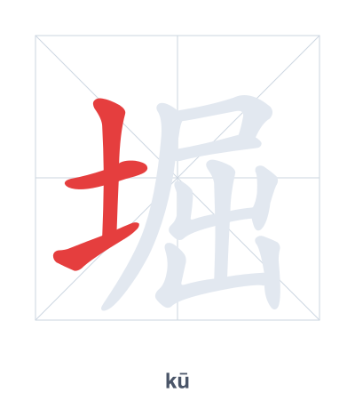 Pratica dell'ordine dei tratti per 堀 - kū