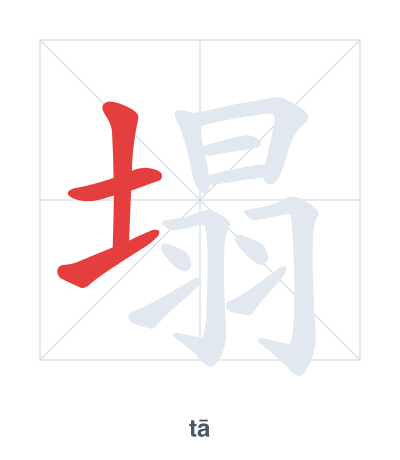 Pratica dell'ordine dei tratti per 塌 - tā