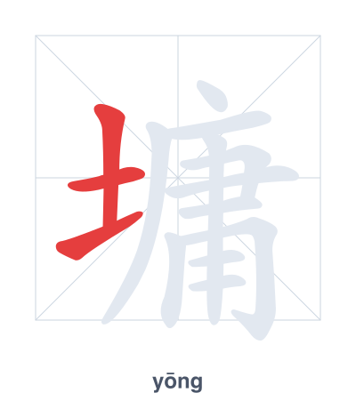 Pratica dell'ordine dei tratti per 墉 - yōng