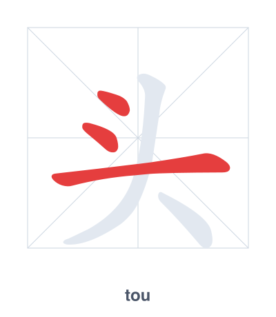 头(tou/tóu) 획순 연습