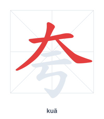 夸（kuā）の筆順練習