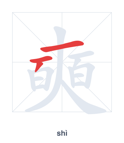 Pratica dell'ordine dei tratti per 奭 - shì