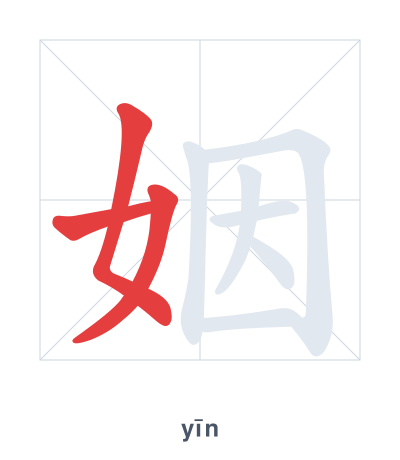 Pratica dell'ordine dei tratti per 姻 - yīn