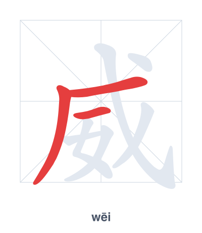 Pratica dell'ordine dei tratti per 威 - wēi
