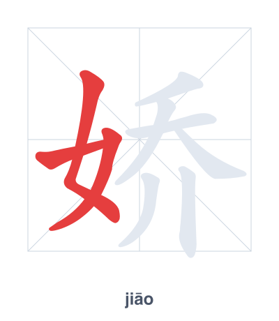 Pratica dell'ordine dei tratti per 娇 - jiāo