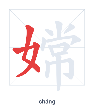 Pratica dell'ordine dei tratti per 嫦 - cháng