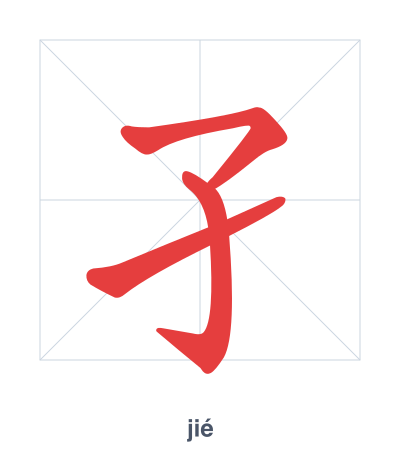 Pratica dell'ordine dei tratti per 孑 - jié