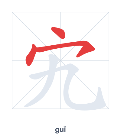 Pratica dell'ordine dei tratti per 宄 - guǐ