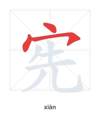 Pratica dell'ordine dei tratti per 宪 - xiàn