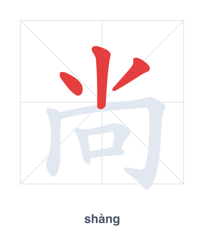 尚（shàng）の筆順練習