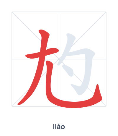 Практика порядка черт для 尥 - liào