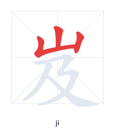 Pratica dell'ordine dei tratti per 岌 - jí