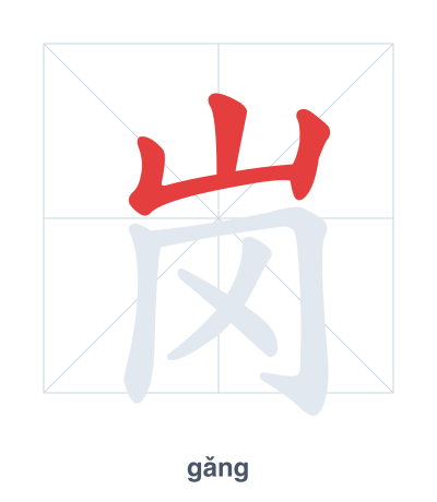 岗 (gǎng) vuruş sırası pratiği