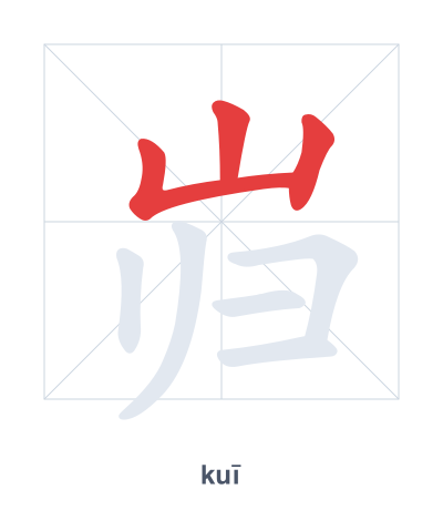 Pratica dell'ordine dei tratti per 岿 - kuī