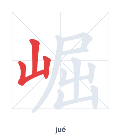 Pratica dell'ordine dei tratti per 崛 - jué