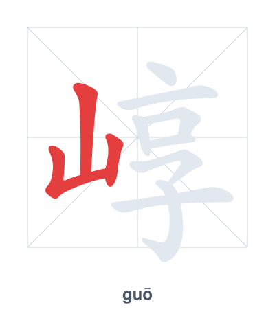Pratica dell'ordine dei tratti per 崞 - guō