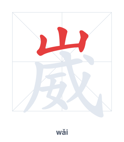 Strichfolge-Übung für 崴 - wǎi