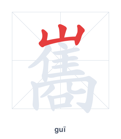 Pratica dell'ordine dei tratti per 巂 - guī