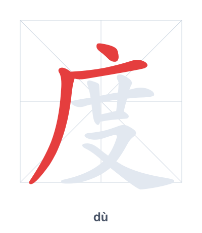 Pratica dell'ordine dei tratti per 度 - dù/duó