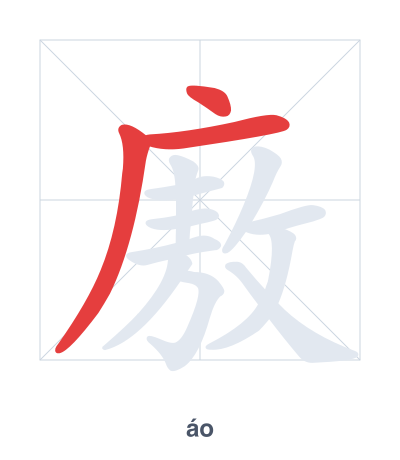 Pratique de l'ordre des traits pour 廒 - áo