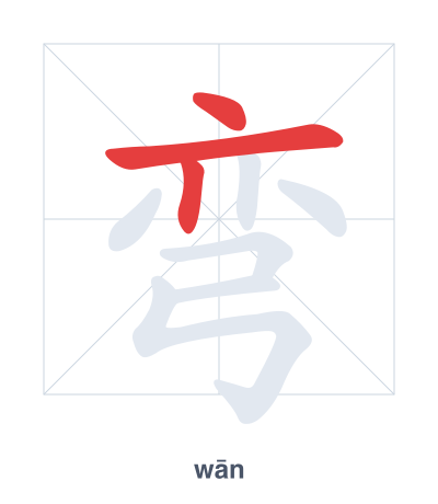 Pratica dell'ordine dei tratti per 弯 - wān