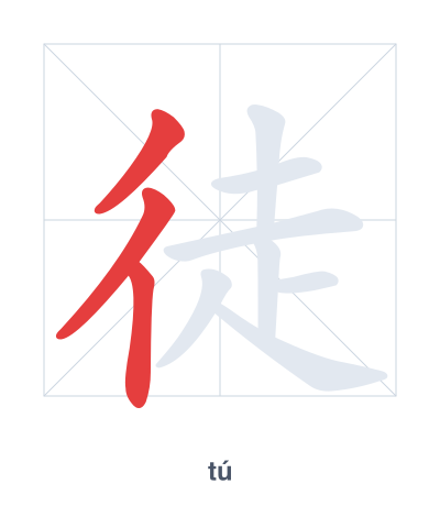 Mazoezi ya mpangilio wa mikunjo kwa 徒 - tú