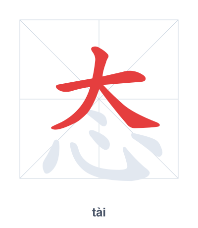 Pratica dell'ordine dei tratti per 态 - tài