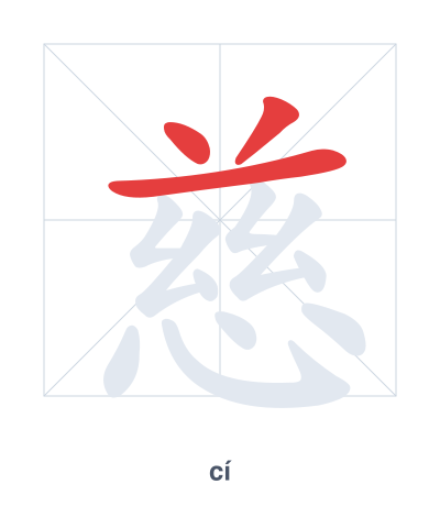 Pratica dell'ordine dei tratti per 慈 - cí