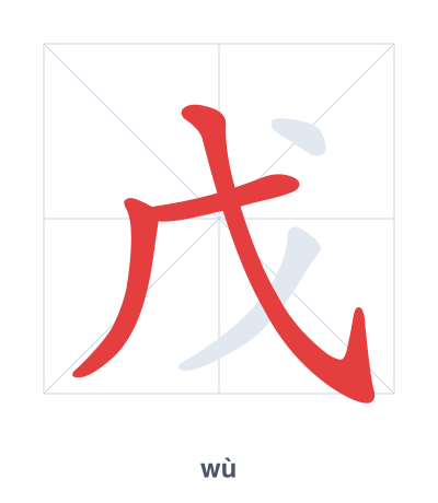 Pratica dell'ordine dei tratti per 戊 - wù