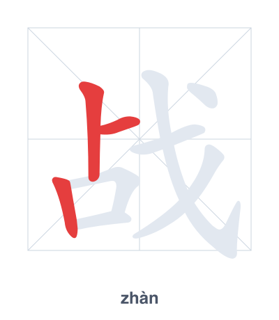 战（zhàn）の筆順練習