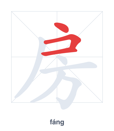Практика порядка черт для 房 - fáng