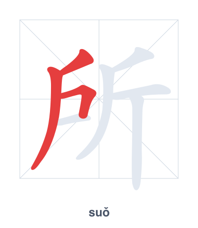 Prática de ordem dos traços para 所 - suǒ