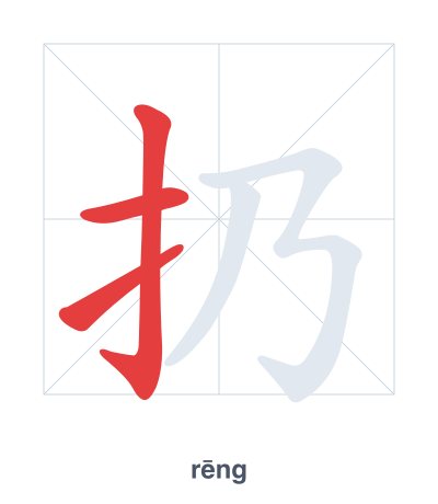 扔（rēng）の筆順練習