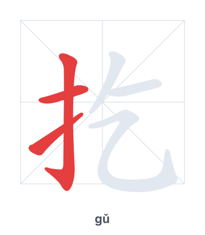 Pratica dell'ordine dei tratti per 扢 - gǔ