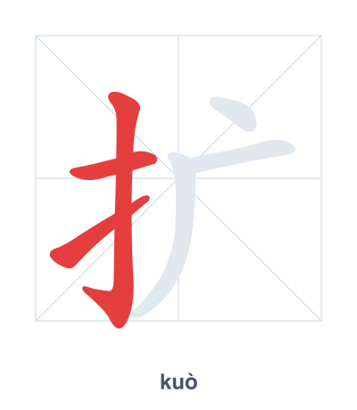 Pratica dell'ordine dei tratti per 扩 - kuò