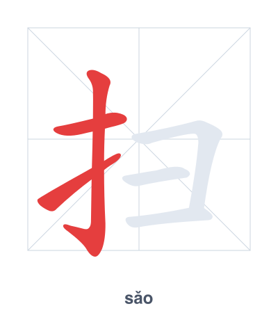 แบบฝึกลำดับเส้นสำหรับ 扫 - sǎo/sào