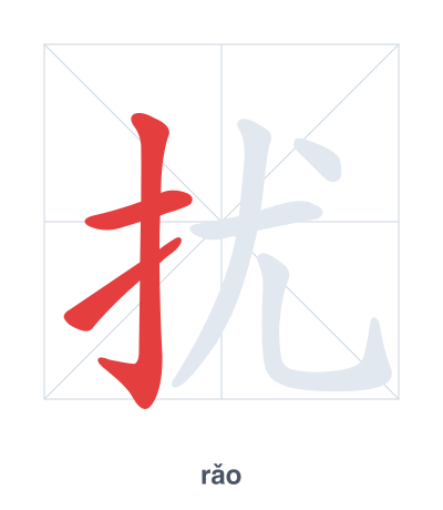 Практика порядка черт для 扰 - rǎo