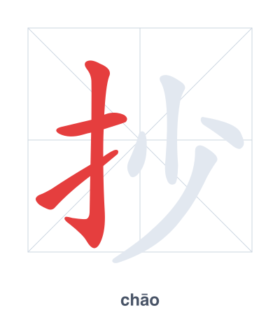 Pratica dell'ordine dei tratti per 抄 - chāo