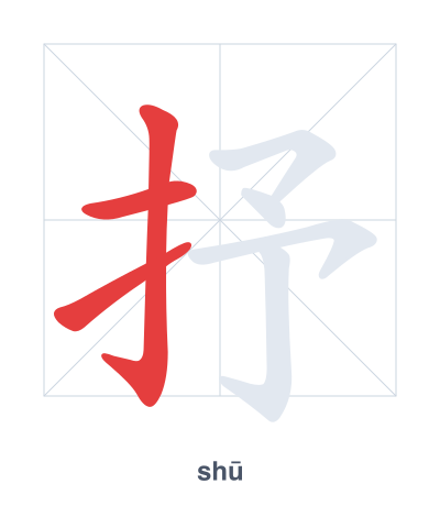 抒 (shū) vuruş sırası pratiği
