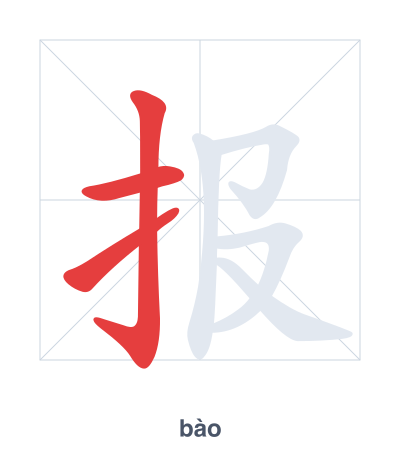 报（bào）の筆順練習