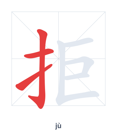 拒(jù) 획순 연습