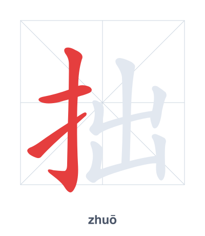 Pratica dell'ordine dei tratti per 拙 - zhuō