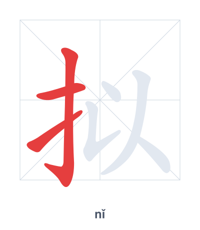 Pratica dell'ordine dei tratti per 拟 - nǐ