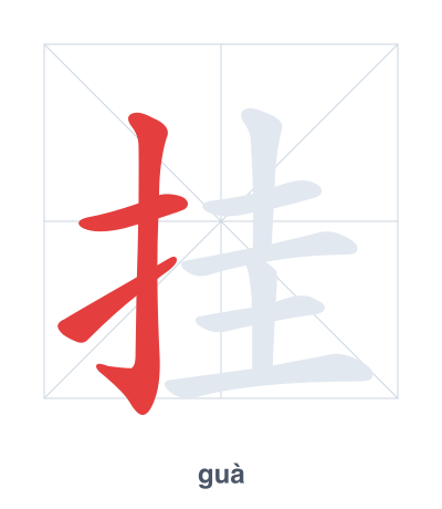 Pratica dell'ordine dei tratti per 挂 - guà