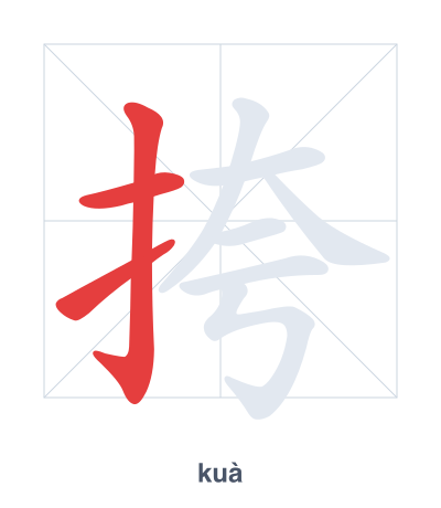 Pratica dell'ordine dei tratti per 挎 - kuà